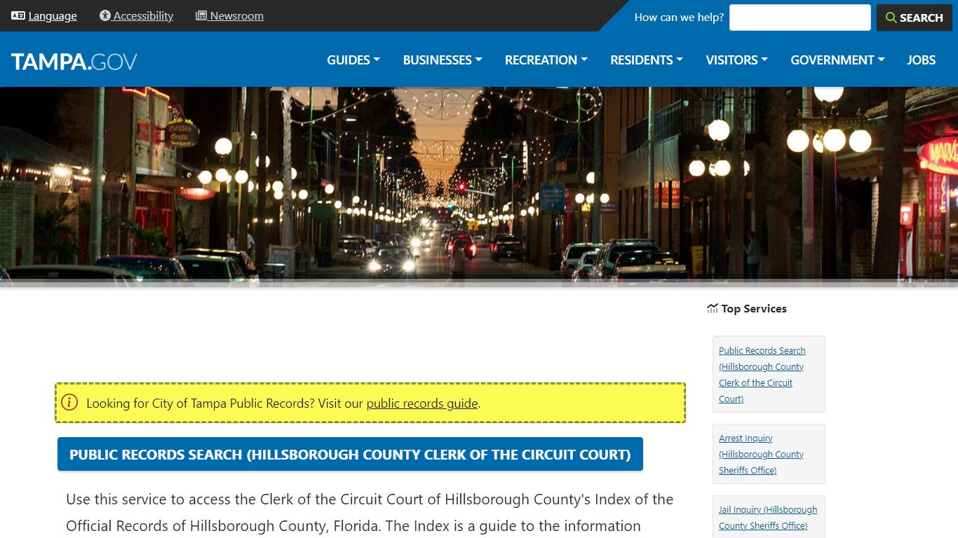 Public Records Search (Hillsborough County Clerk of the Circuit Court ...